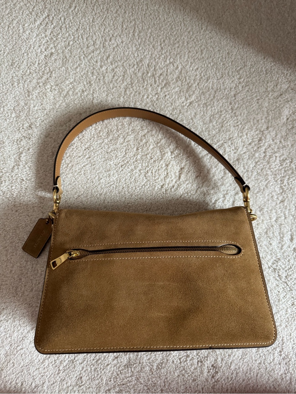 Coach Chain Tabby Shoulder Bag Sand Suede - NWOT - Picture 7 of 8